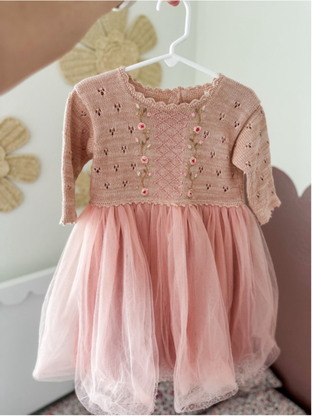 Wild Wawa Floral Pink Eyelet Tulle Dress 2/3T